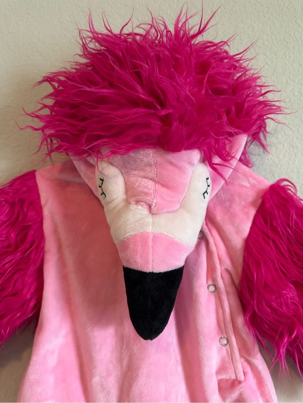 Pottery Barn Kids Pink Flamingo Costume Plush Romper/Headpiece Size 12-24 Months
